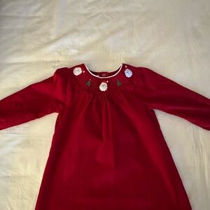 Red Holiday Dress with Embroidered Details